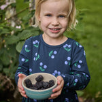 L/S TWIRL DRESS | Winter Berry Navy Print-Extra Img - 3