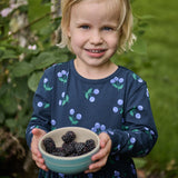 L/S TWIRL DRESS | Winter Berry Navy Print-Extra Img - 3