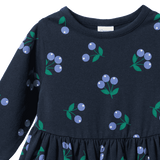 L/S TWIRL DRESS | Winter Berry Navy Print-Extra Img - 4