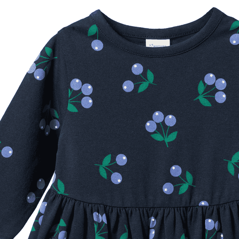 L/S TWIRL DRESS | Winter Berry Navy Print-Extra Img - 4