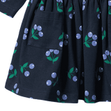 L/S TWIRL DRESS | Winter Berry Navy Print-Extra Img - 5