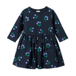 L/S TWIRL DRESS | Winter Berry Navy Print-Web-front