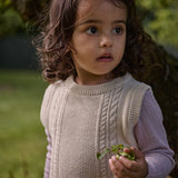 WALTER VEST | Oatmeal Marl Cable Knit-Extra Img - 2