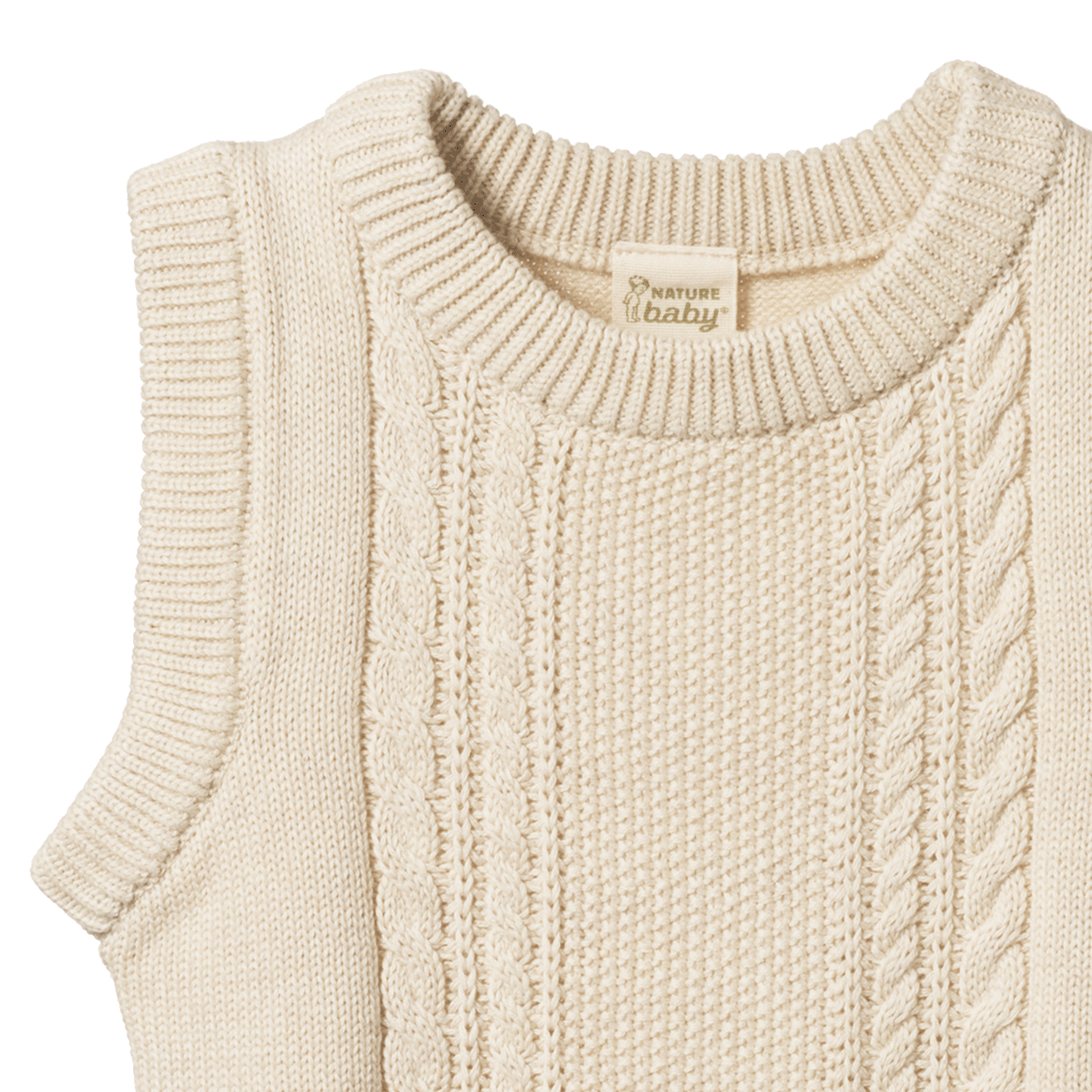 WALTER VEST | Oatmeal Marl Cable Knit-Extra Img - 4
